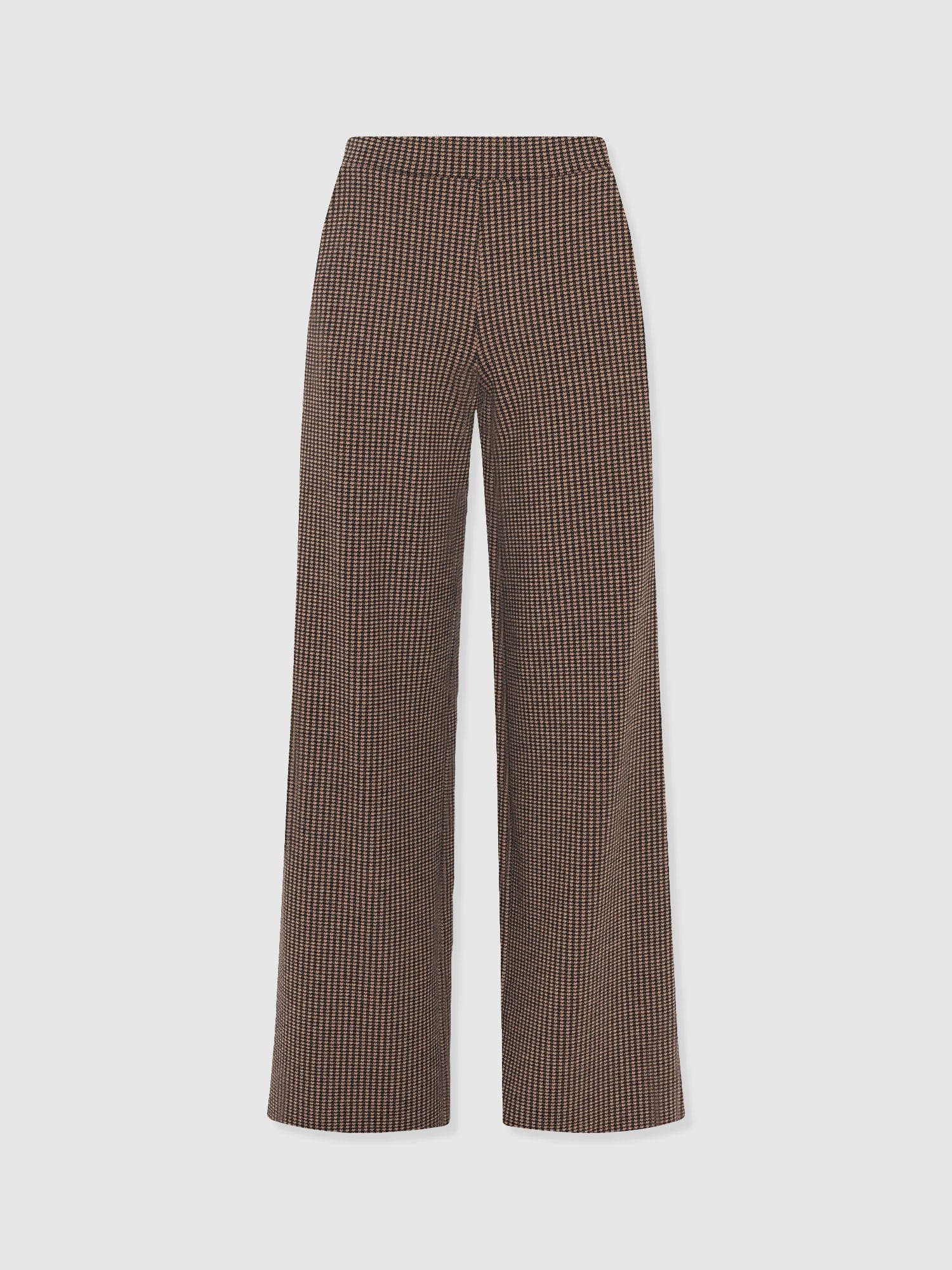 Keller Wide Leg Pant - Brown Mini Houndstooth - Women's Pants | Saint + Sofia® USA
